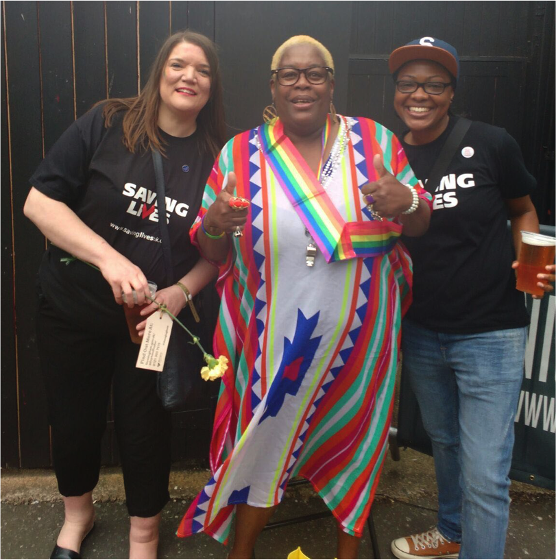 SavingLivesUK's tweet photo. We love @sandragogglebox @goggleboxsandy thank you 4 your help encouraging  #HIV Testing at #BrumPride Kits online @ https://t.co/zfADUb46hi https://t.co/g9f7kxrky5