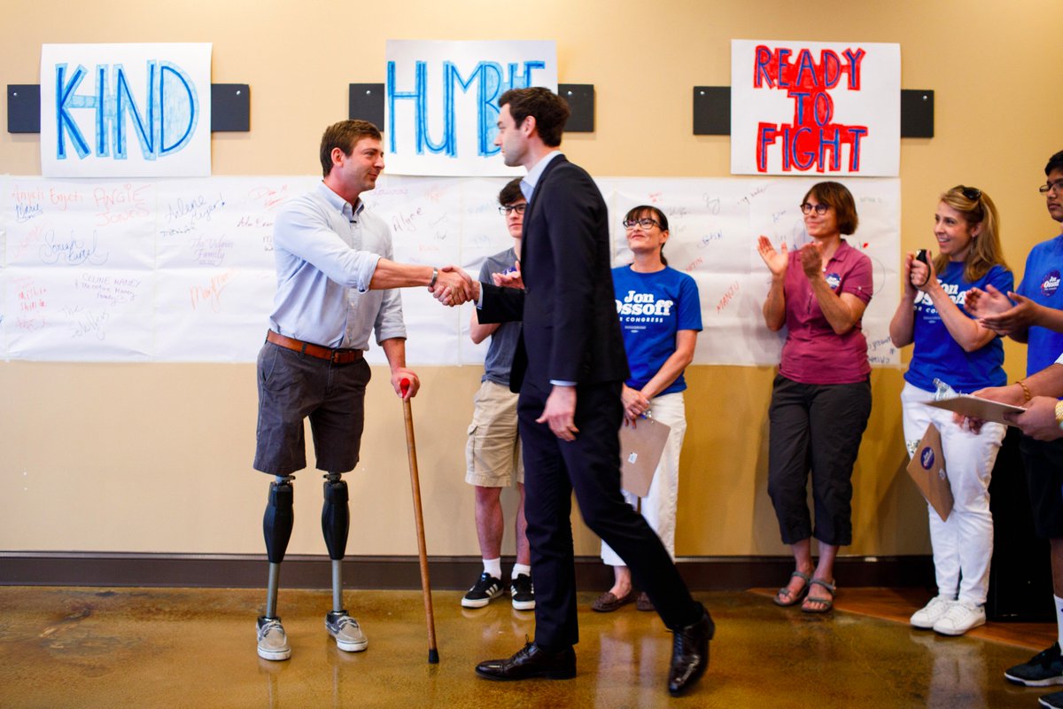 ossoff's tweet photo. Thank you to Capt. Dan Berschinski for joining us to canvass yesterday. An inspiration and an American hero. https://t.co/hm2aBe0h8M