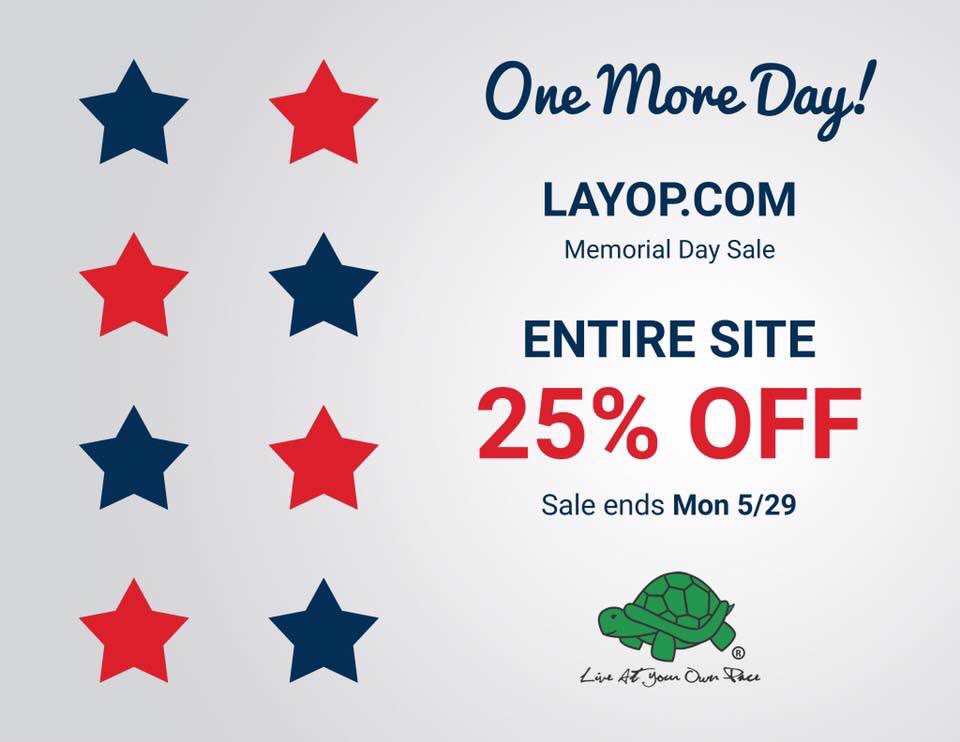 layop's tweet photo. Just one more day! 🇺🇸 Save 25% off our entire site 🌟 Use Code: MemorialDay25. https://t.co/gDzke28IJv #LAYOPSummer17 #Turtle #MDW https://t.co/g6o7queqti