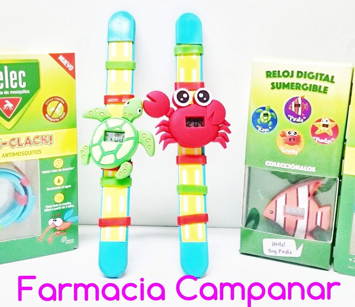 FARMACAMPANAR's tweet image. Comienza el #verano2017 ☀️y con él, llegan los #mosquitos 🐜te presentamos nuestras pulseras #relec de @OmegaPharma_BE para los mas peques!
