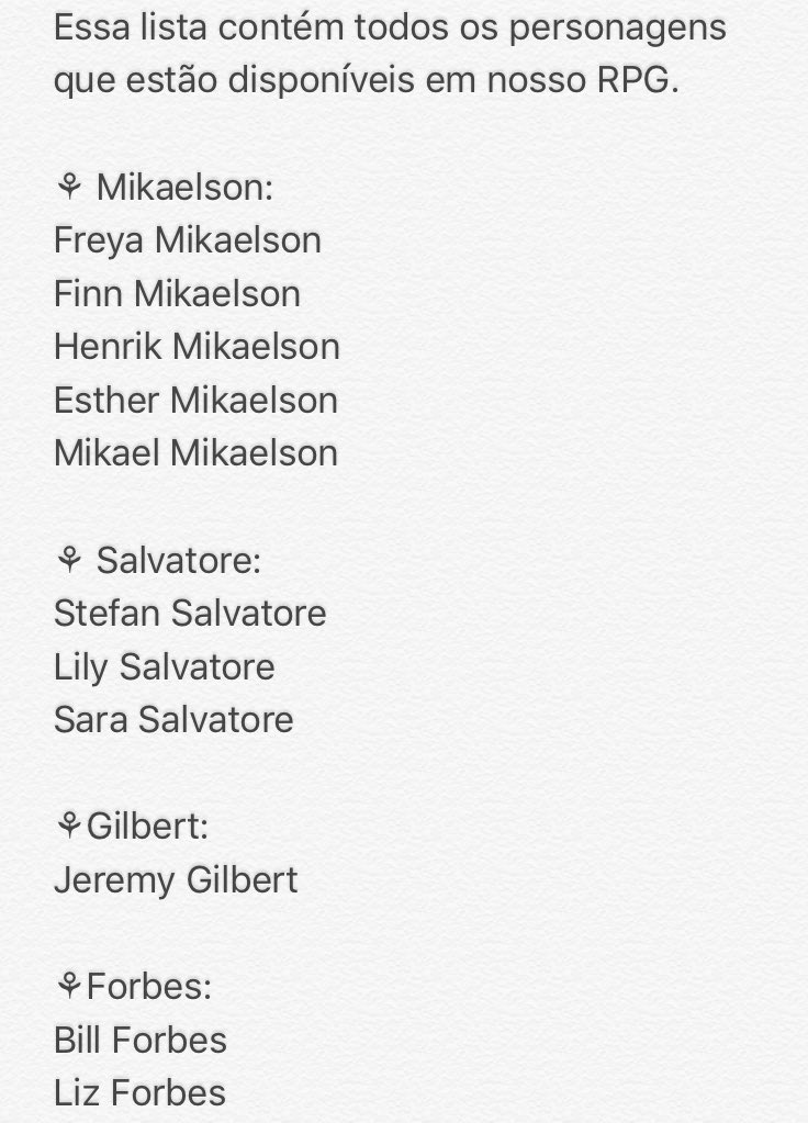 BaseOfVampire's tweet image. Lista de personagens disponíveis atualizada✅💚