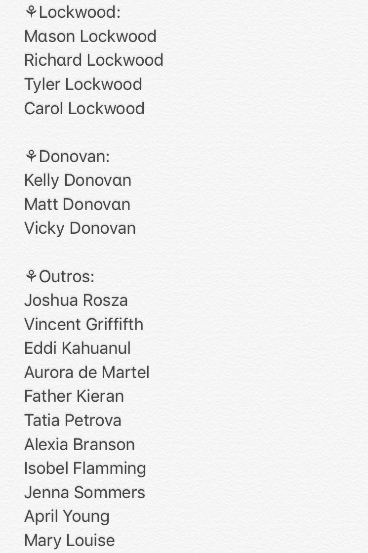 BaseOfVampire's tweet image. Lista de personagens disponíveis atualizada✅💚