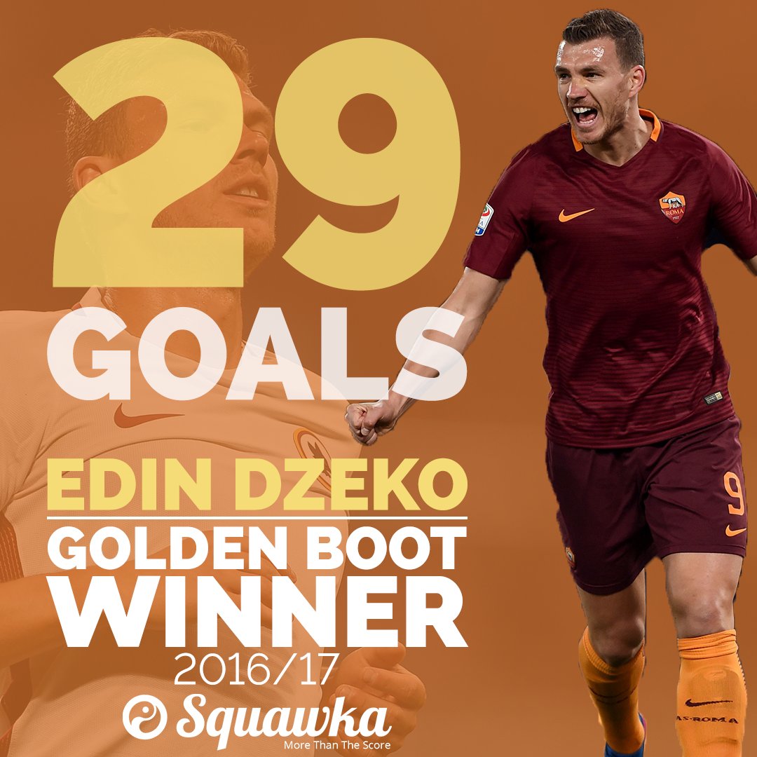The top scorer in Serie A 2016/17: Edin Dzeko.

37 games 🏃
29 goals ⚽️

The first Roma player to score 29 league goals for 86 years. 🔥