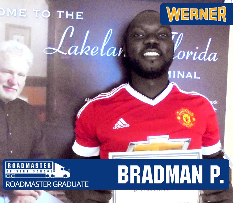 RoadmasterCDL's tweet photo. Congrats to Bradman for signing with our friends at @One_Werner after completing his CDL Truck Driver Training with us at @RoadmasterCDL https://t.co/JoVBaDyb1C