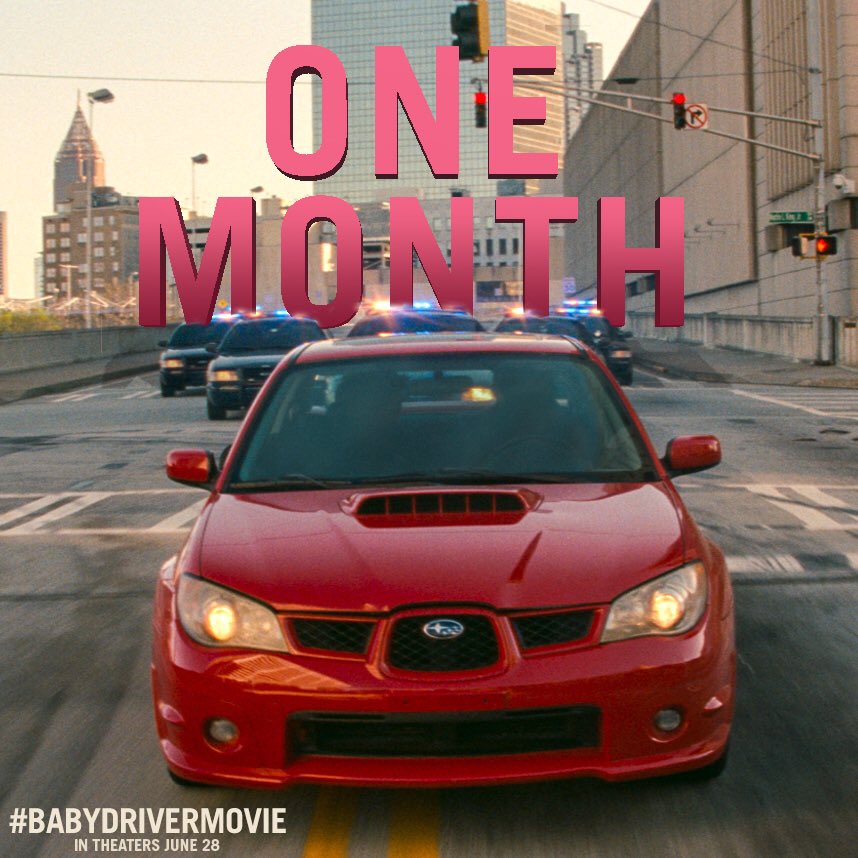 BabyDriverMovie's tweet photo. #BabyDriverMovie hits theaters in ONE MONTH! https://t.co/iGAtq14hmL