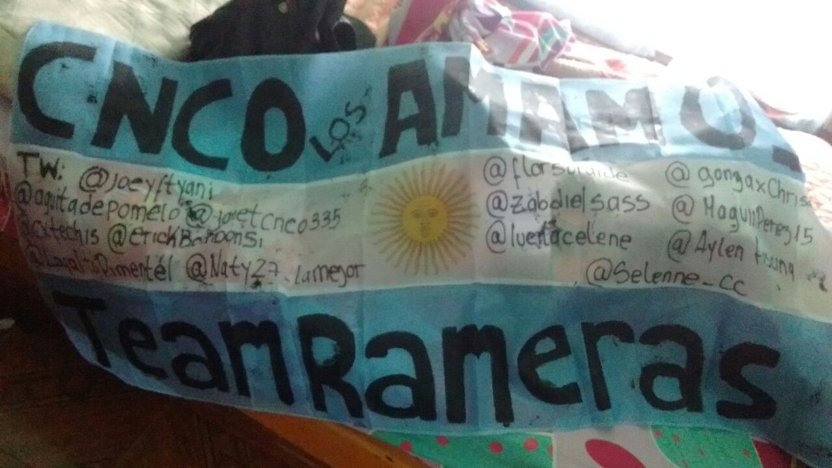 cnco_0506's tweet photo. ESTÁ ES LA HERMOSA BANDERA QUE REPRESENTA A LAS @Teamramerascnco GRACIAS @lumnayofficial por agarrarla y GRACIAS @aguitadepomelo por dársela https://t.co/HUKVtgDdij