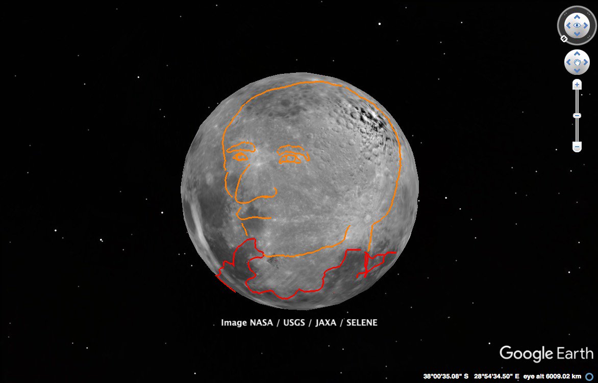 SandiaWisdom's tweet photo. Google Earths moon feature allows you to spin your moon and view the various archeoplanetography images from many different angles. - T'ni 😊 https://t.co/PG5uQ94YXk