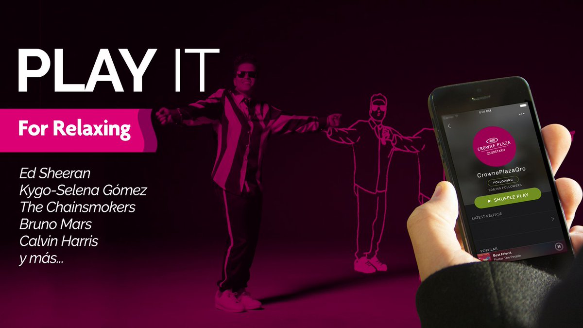 crowneplazaq's tweet image. Escucha nuestra playlist #ForRelaxing y descansa. 🎶 spoti.fi/2opTRxp