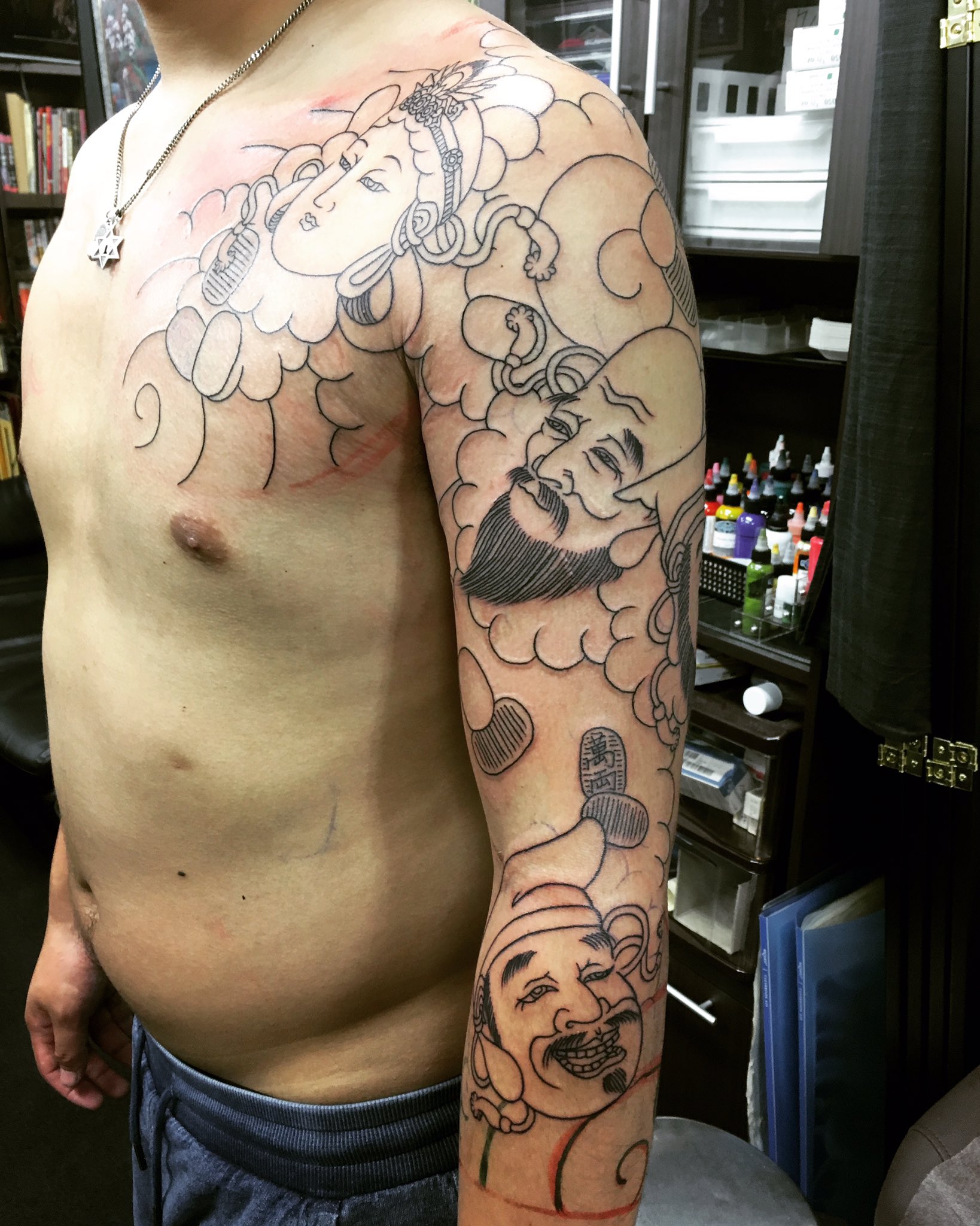 彫天 Menchirashi Irezumi Horiten Japanesetattoo 刺青 彫天 七福神 面散らし 彫天 Menchirashi Irezumi Horiten Japanesetattoo 刺青 彫天 七福神 面散らし