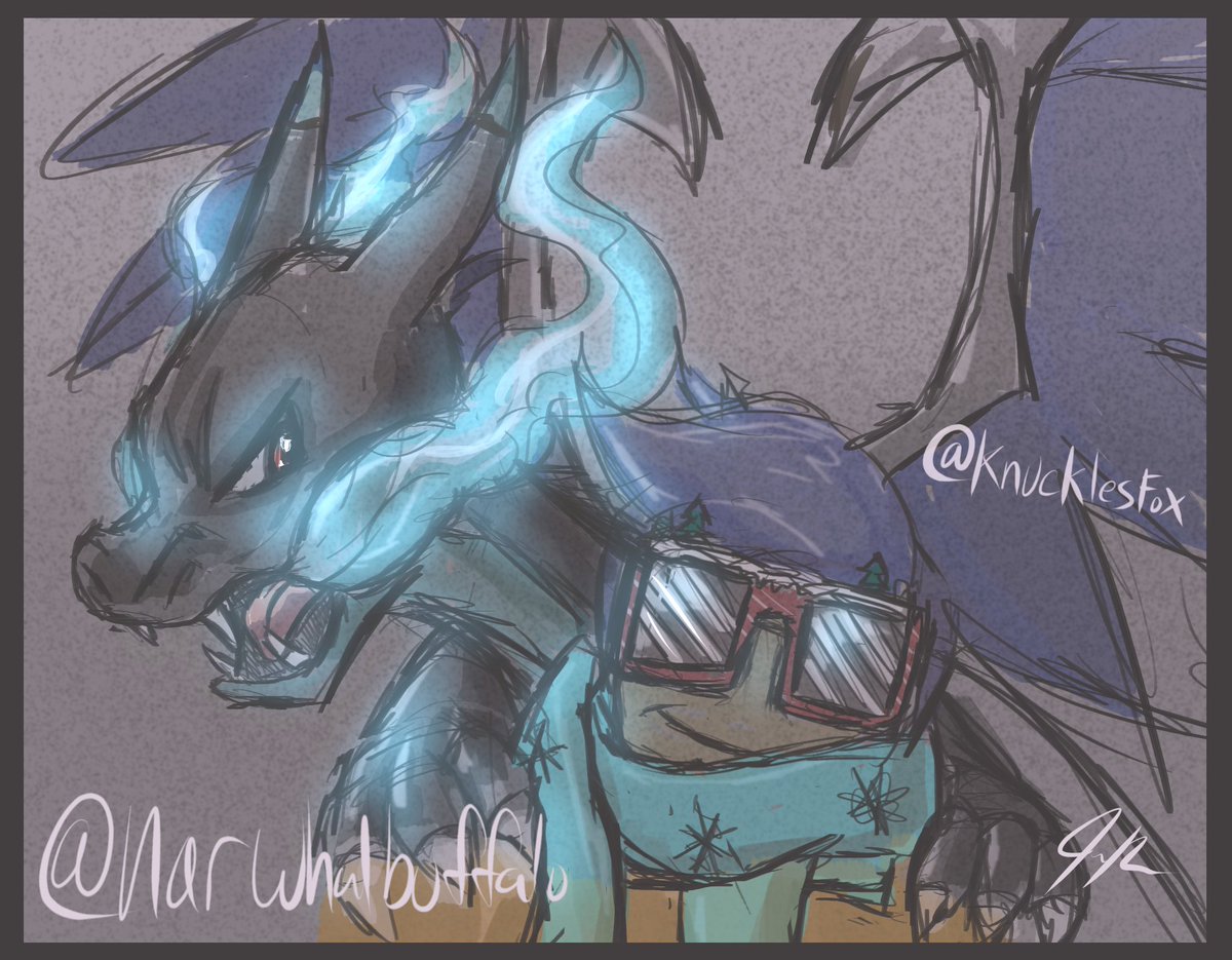 Narwhalbuffalo On Twitter Did A Quick Commission Speed Sketch For Knucklesfox He Wanted A Mega Charizard X With His Roblox Avatar Pokemon I Threw In Some Color 2 Https T Co 2aagbddhwh - narwhalbuffalo on twitter time for another roblox virtual
