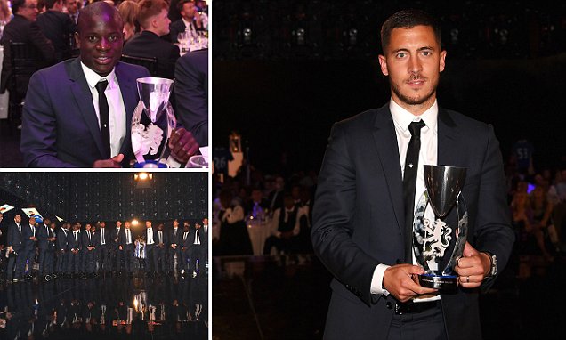 Eden Hazard - Player of the Year at #CFCAwards ceremony while N'Golo Kante won the Players' Player accolade