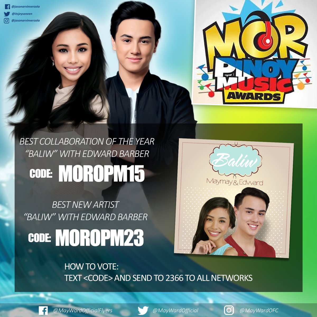 MayWardOfficial's tweet photo. Deadline of votings is near! Powervote:

👉 MOROPM15
👉 MOROPM23

send to 2366 for all networks

5 FREE VOTES PER DAY FOR ABS-CBN SIMS! https://t.co/uMeeGEpdMA
