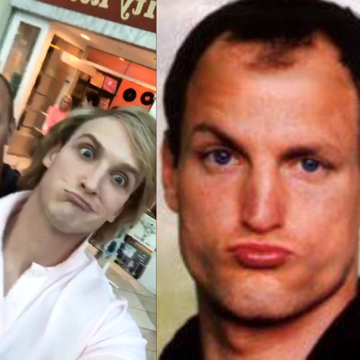 chase on Twitter "It hit me. Woody Harrelson is Logan Paul from the