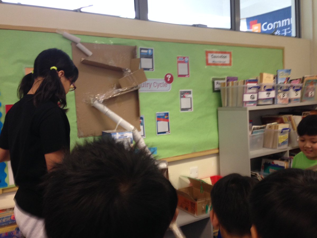 VintnerAngela's tweet photo. Rube Goldberg Machine! The Central Idea: Humans harness energy to meet their needs. #4VCoolStuff201617 #pyp #edtech #aisgz https://t.co/LCO8UzJiCW