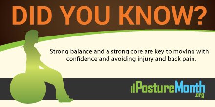 PostureMonth's tweet image. What's not to love ❤️ about strong balance and a strong core? PostureMonth.org #PostureMonth