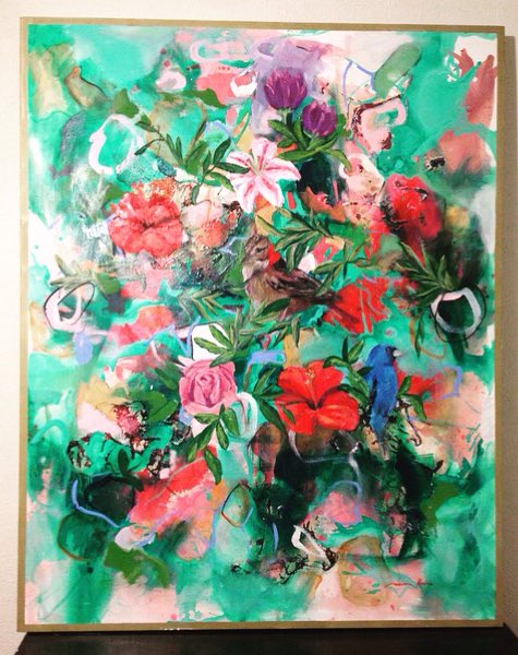 JKinich's tweet image. Fauna para interiores 
Mixto sobre tela 
150x120cm