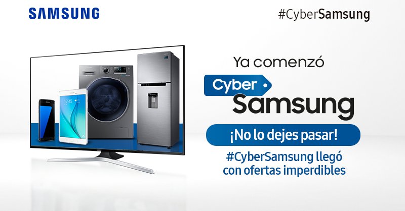 SamsungChile's tweet photo. @sangreeterna apúrate porque #CyberSamsung ya empezó. Descubre las verdaderas ofertas aquí. https://t.co/tW2BhW7mev