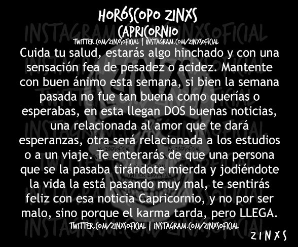 zinos__'s tweet photo. #HoróscopoZinxs #Capricornio
Parte I &amp; II. https://t.co/B9N1Zok4Fy