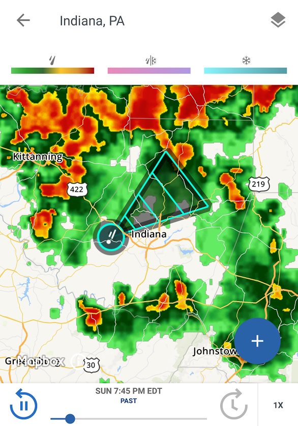 This was Indiana County at 7:45 tonight.   We hope everyone had time to make alternate plans tonight since the weather didn't cooperate.
