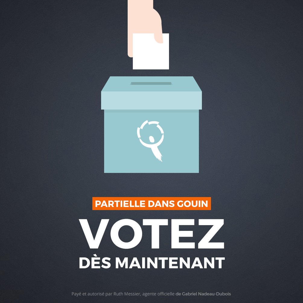 Les bureaux de vote viennent d'ouvrir dans Gouin! Trouvez votre bureau de vote sur monvote.qc.ca #polqc #assnat