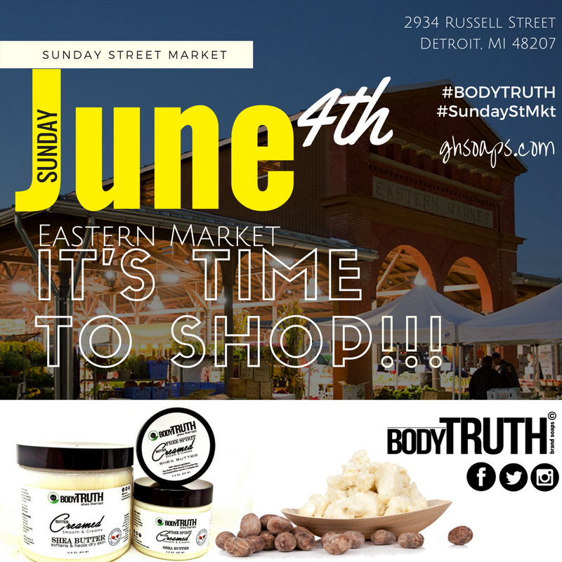 ghsoaps's tweet image. It's time! Detroit's @EasternMarket opens its (annual) Sunday Street Market June 4th1 Come check us out!

#sundaystmkt #bodytruth #ghsoaps