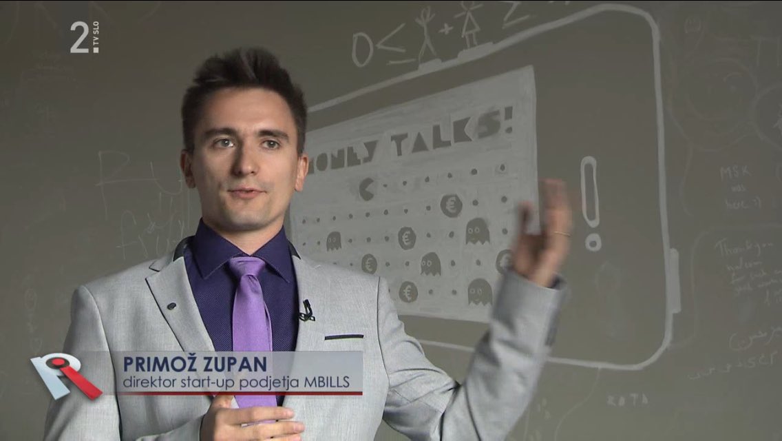 PrimozZupan's tweet photo. MBILLS on air on National TV Show Prava ideja from 24:30 on https://t.co/1KHKEuFqVi. #halmbills #MBILLS #mobilewallet https://t.co/LjSwv3LrgL