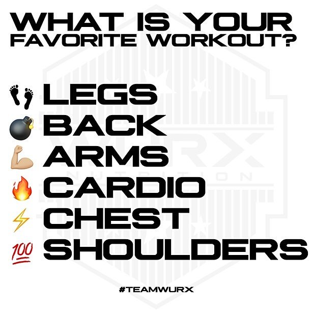 What is your favorite workout? Use the correct emoji and let us know. 👣💣💪🔥☇💯
......
#teamwurx #wurxnutrition