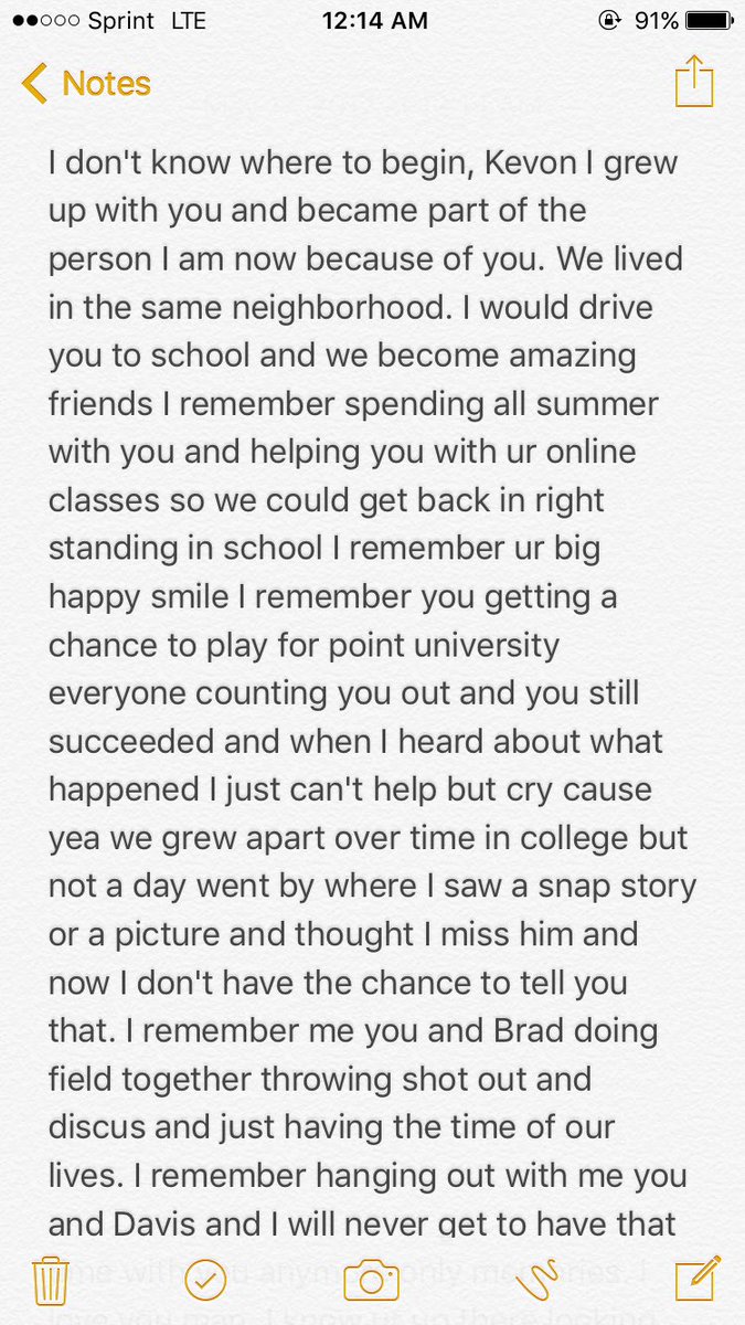 Coach__Hammy's tweet photo. Please have my friend Kevon's family in your prayers and myself through this hard time... https://t.co/YCMoOwEfix