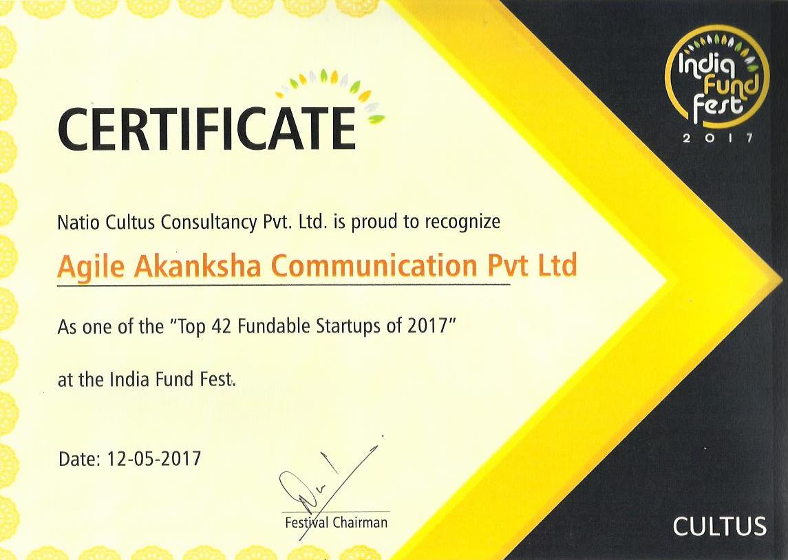agileakanksha's tweet photo. Proud moment...Made it to the Top 42 most fundable #startups of #India @Indiafundfest 

#madeinIndia #startups #proudmoment #Indiafundfest https://t.co/rbDccaZiI3