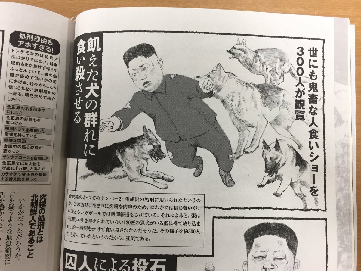 Uzivatel 実話bunkaタブー編集部 Na Twitteru 北朝鮮の野蛮な処刑方法 実話bunkaタブー7月号掲載 北朝鮮 は処刑もヤバい というわけで オモシロイラストとともに 今も残る残忍な処刑の数々を紹介します