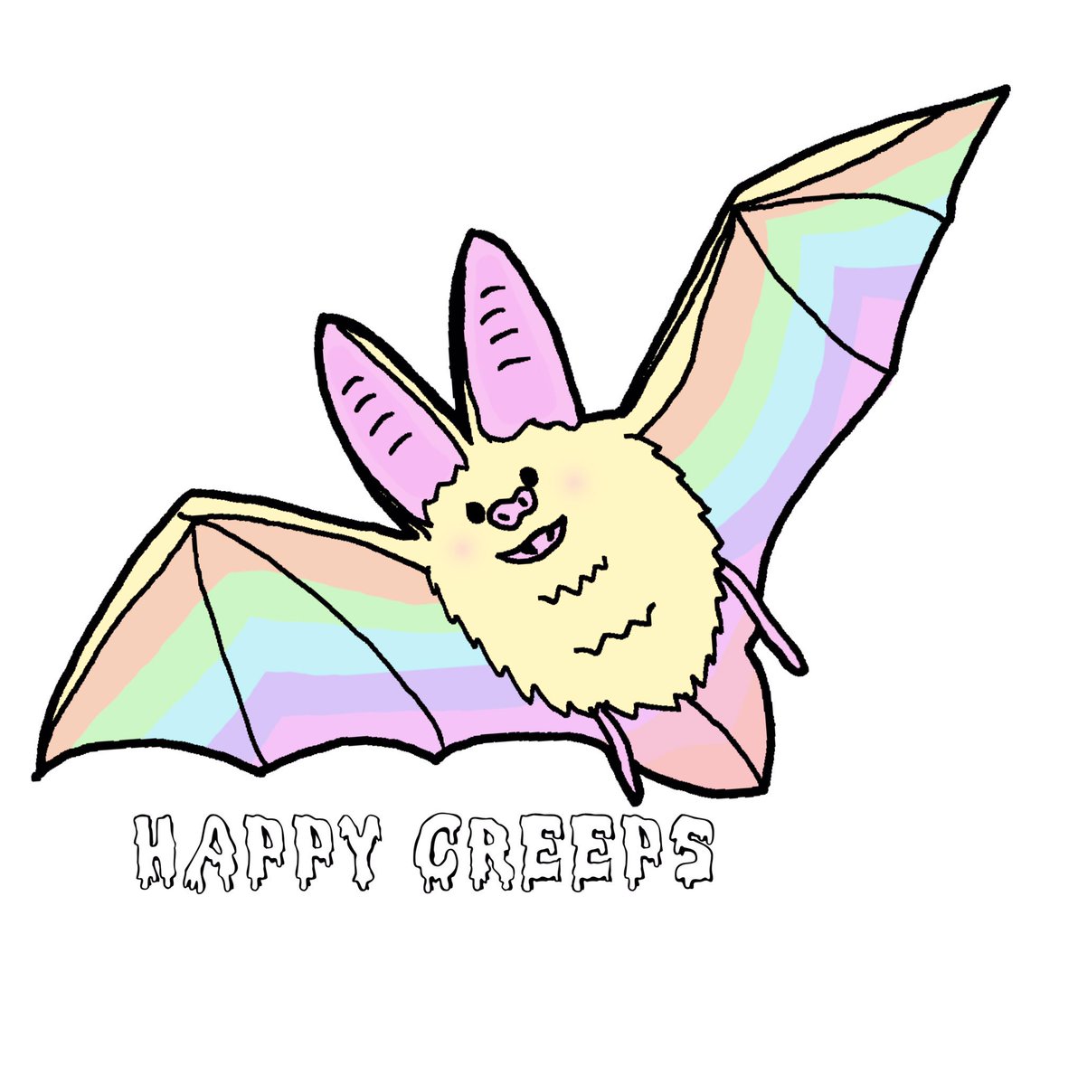 Happy_Creeps's tweet photo. 🦇Sneak peek of my #pastelGoth sticker set🦇 #EtsySeller #goth #kawaii #rainbow #cuteBat #creepyCute #art #artOrDie #illustration #HappyCreeps https://t.co/4NmMFQ1n5K