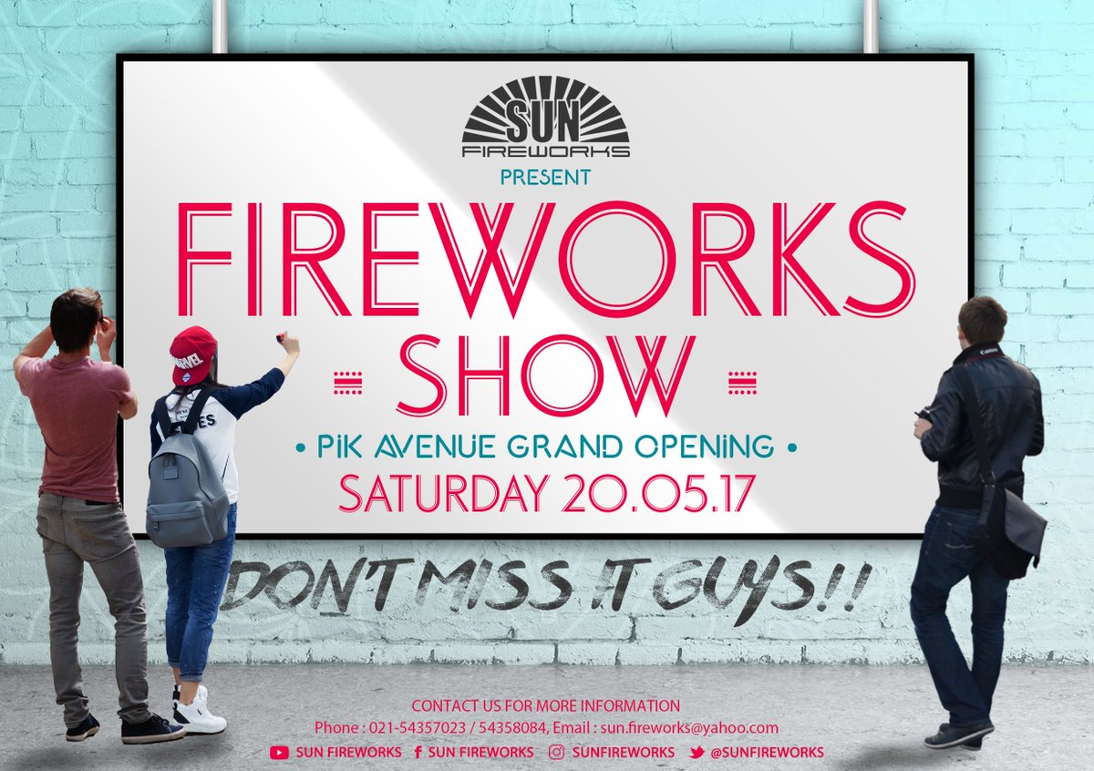 SUNfireworks's tweet photo. Sun Fireworks present PIK Avenue Grand Opening fireworks show on Saturday 20 May 2017 at 9PM. #PIKavenue #grandopening #sunfireworks https://t.co/amYJf3PYgC