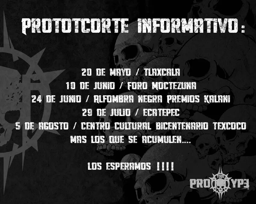 ThePrototypeMX's tweet photo. Buenas noches banda, les compartimos Nuestras Proximas presentaciones !!
Estan todos invitados a hechar desmadre !!!
#WeAreThePrototype https://t.co/GsW8Tx1o88