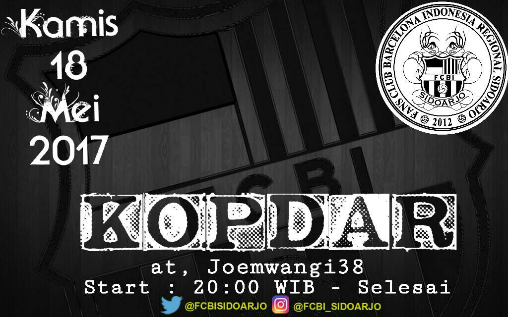 FCB_Indonesia's tweet photo. [SIDOARJO] #FunGath @FCBI_Sidoarjo | Kamis,18/5/2017 | Jam 20.00 WIB | HTM: Order | At: Joemwangi38 | DC: All About Barca | CP: 089667342431 https://t.co/DrvKOQYBsj