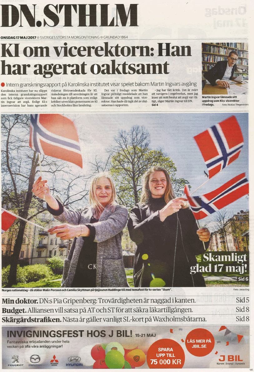 Kraftbyran's tweet photo. Idag är vi så himla stolta, glada och taggade! Jättekul att DN Sthlm ville skriva om vår SKAM-kväll på Huset i Huddinge! https://t.co/XTkbWPmAhs