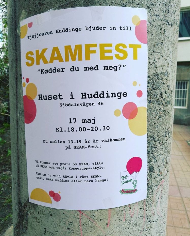 Kraftbyran's tweet photo. 17 maj är Norges nationaldag och det tänkte vi fira med en SKAM-kväll på Huset Huddinge! Fika, quiz, samtal, musik och film står på schemat😁 https://t.co/VIW4ugb7aW