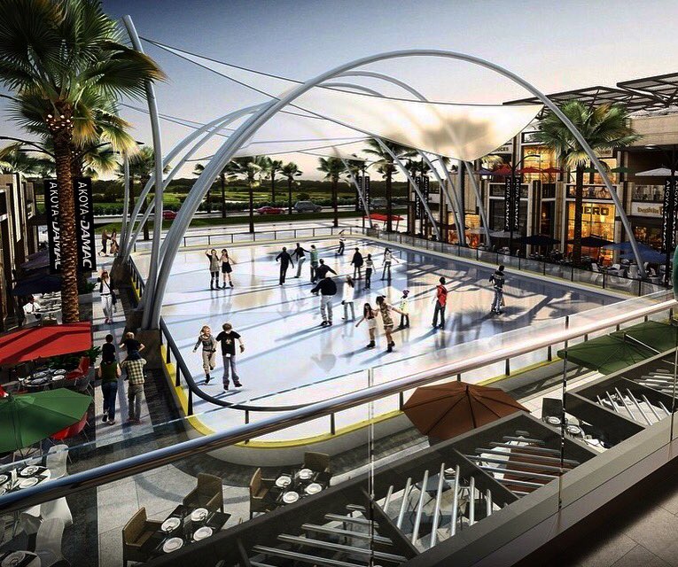 The Rodeo Drive-inspired street of shops and cafes is set to feature the UAE's first outdoor ice skating rink. #damac #yzer #yzerproperty