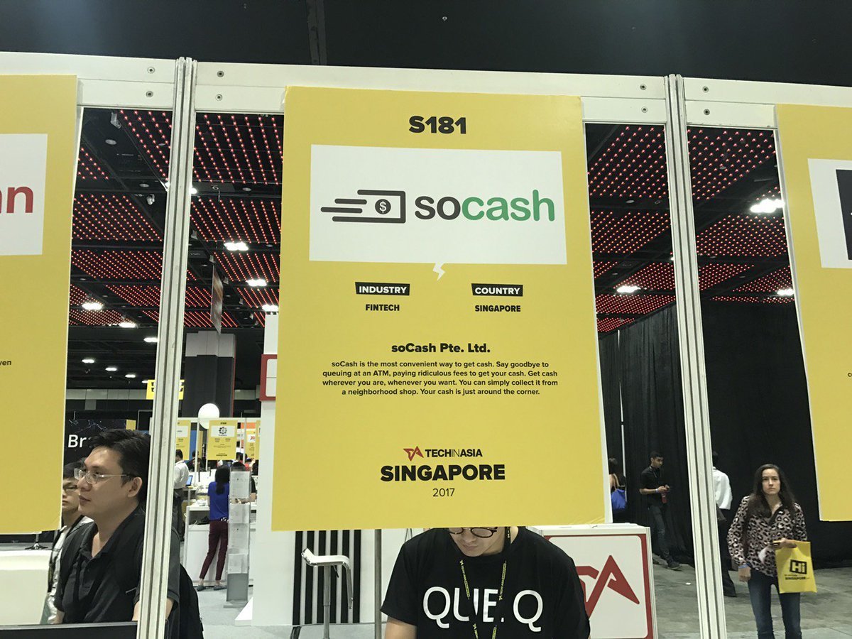 soCash_app's tweet photo. @techinasia #soCash #BootStrapAlley #eventtech #cash #team https://t.co/zM8am8Qw6P