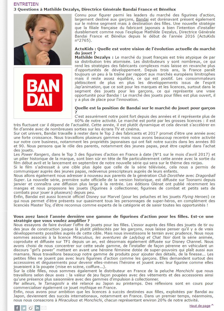 FederationFJP's tweet photo. Interview de notre adhérent #Bandai France dans la newsletter #ActuKids du 16 mai https://t.co/1mqyOHm4gc