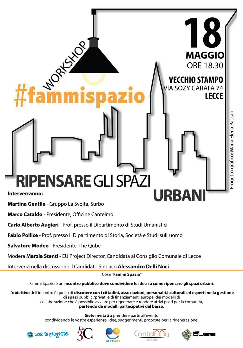 Non perdete l'appuntamento di domani a #VecchioStampo per #Fammispazio.Vi aspettiamo in via Sozy Carafa n°74 alle 18.30 #rigenerazioneurbana