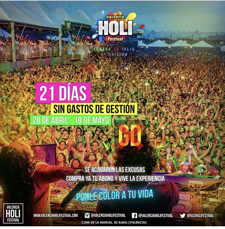 Promocionelocal's tweet photo. Sábado 15 de julio 2ª Edición HOLI FESTIVAL ( Valencia) https://t.co/x0sKK3eY8G
