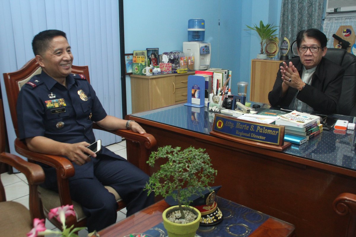 Wester Visayas Top Cop, Acting Regional Director PCSupt Cesar Hawthorne Binag courtesy visit to NAPOLCOM 6 Regional Director Marte S Palomar