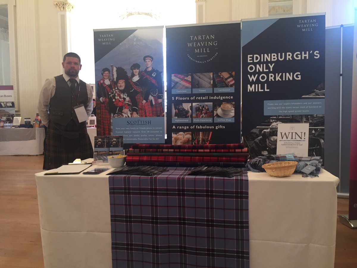 goldbroscorp's tweet photo. #tartanweaving #goldbros enjoying meeting our #edtourismshowcase friends @RoyalMileEdin https://t.co/9UcvqetjmM