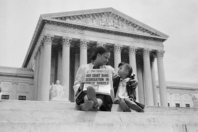 Phil_Lewis_'s tweet photo. Today is the 63rd anniversary of Brown v. Board of Education. In 1954, the Supreme Court found segregated schools unconstitutional. https://t.co/YBtlswkRdK