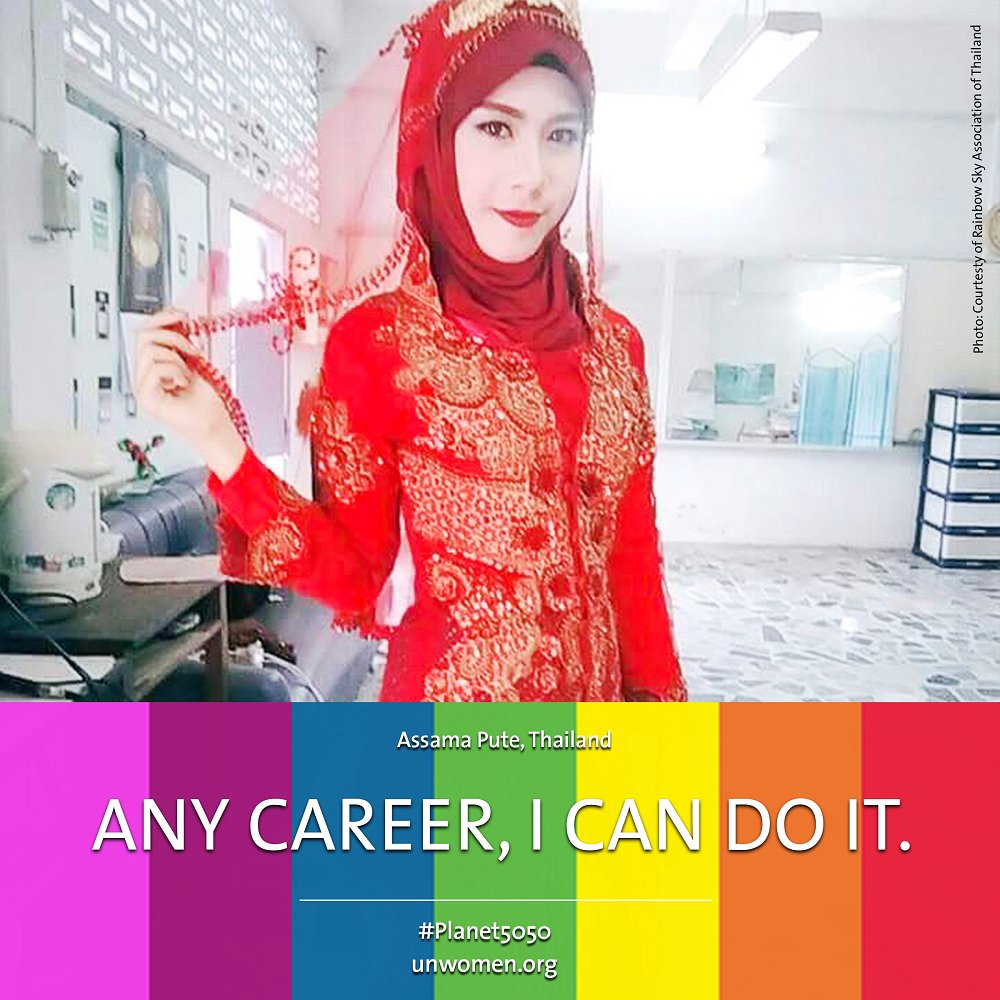 UN_Women's tweet photo. Whether in their private or in their professional lives, there should be no limitations for #LGBTQI people. RT if you agree! #IDAHOT 🏳️‍🌈 https://t.co/0UDl5eUANU