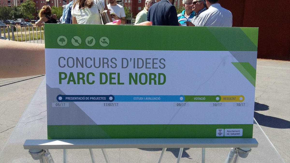 Calendario del concurso de ideas del #ParcNord de #Sabadell en Octubre tendremos el proyecto definitivo del parque y 2,7m€ <a href="/sbdterritori/">Sbd Acció Territorial, Participació i Voluntariat</a>