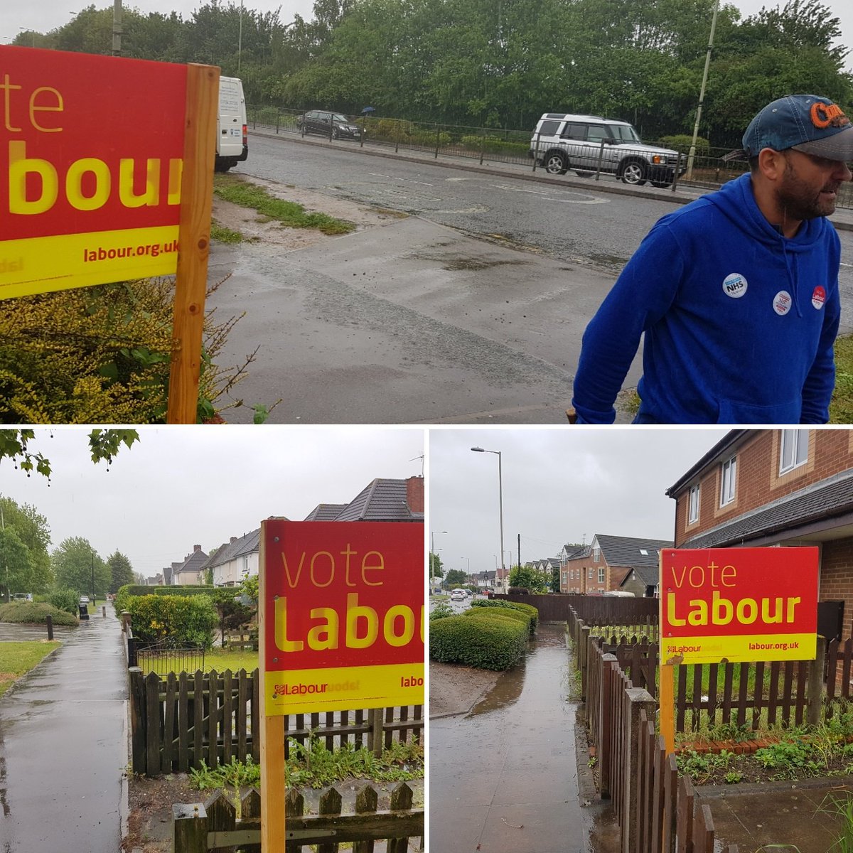 Despite the torrential rain, we were out again putting up #VoteLabour boards in #Bedford.
#GeneralElection #GE2017 #Yasin4Bedford #Labour