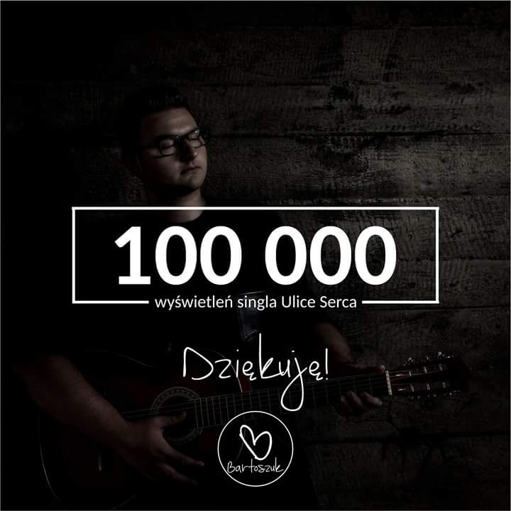 bartoszukoff's tweet photo. Trochę to trwało ale w końcu się udało. Pierwsze 100 tysięcy wyświetleń #Ulic #Serca 😃 Bardzo dziękuję!#michałbartoszuk #michalbartoszuk https://t.co/ysuqvspGEU
