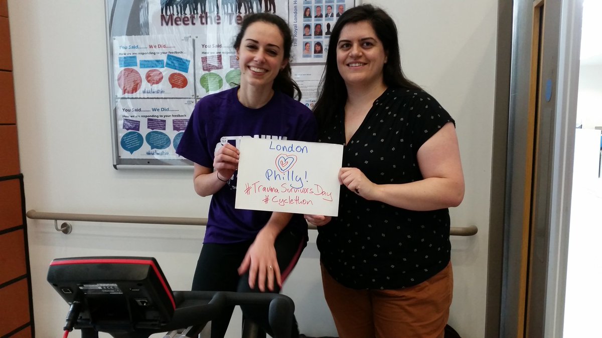 AfterTrauma's tweet photo. Goood morning Philadelphia! Happy #TraumaSurvivorsDay #cyclethon!!  @JEFFsurgery @TJUHospital @TraumaSurvivors @SomayyehM  @JoMShepherd https://t.co/TZGxlIzCKR