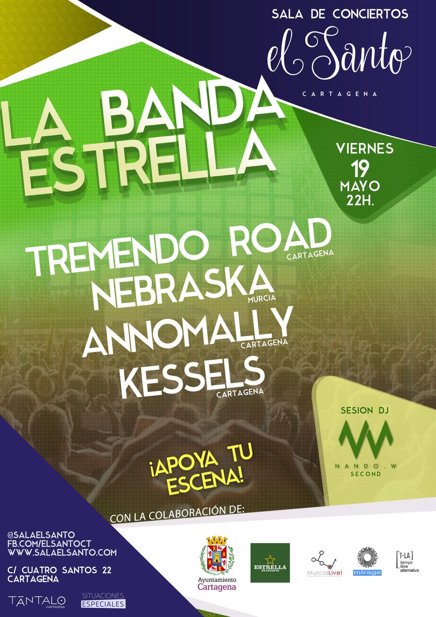 NOTICIAS: Este viernes tendrá lugar la final del concurso #LaBandaEstrella de @salaelsanto #Cartagena elbackstagemag.com/la-banda-estre…